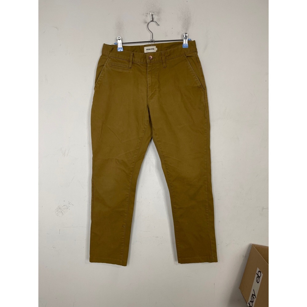 Taylor Stitch Mens Slim Chino Pants Brown Organic Cotton Stretch Size 31